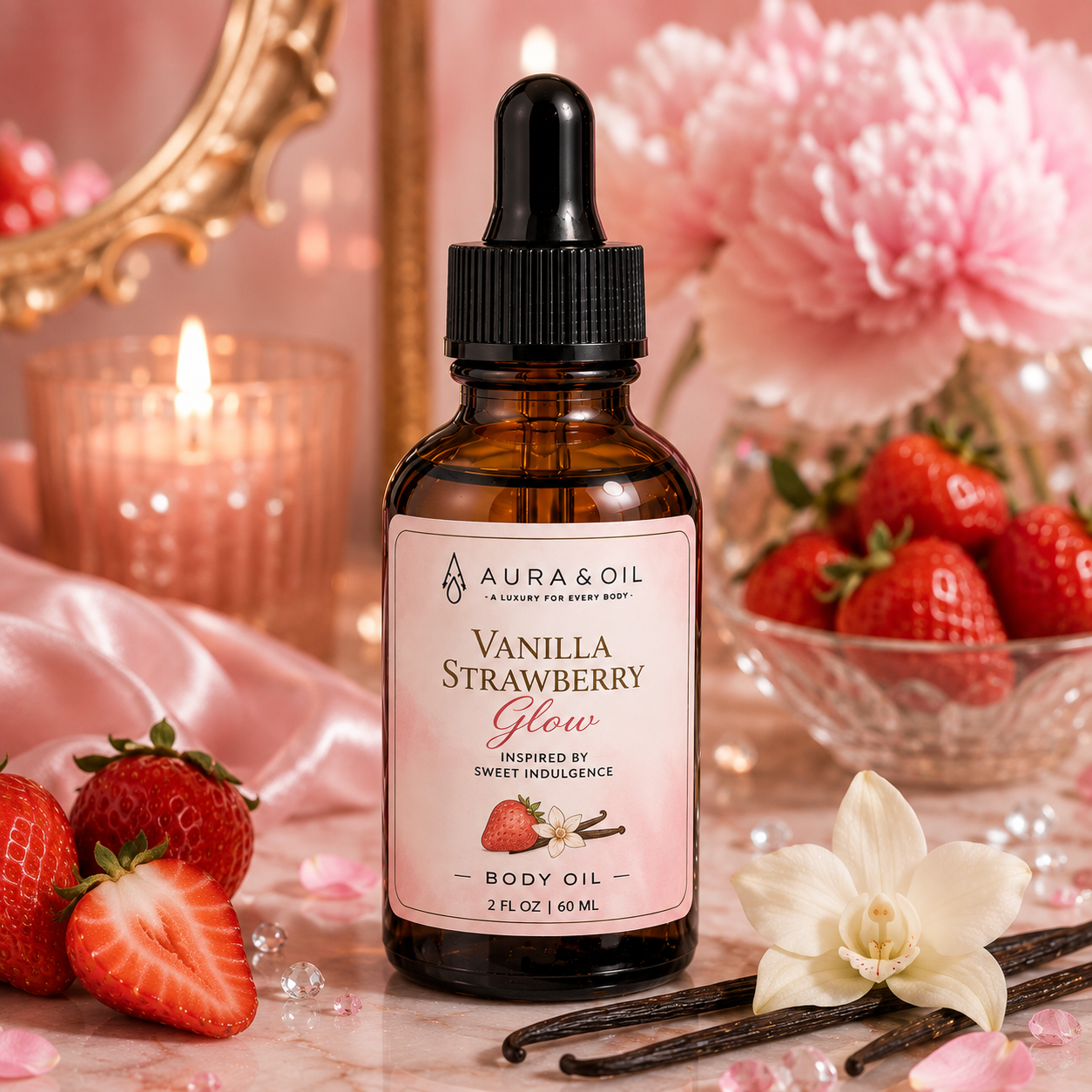 Aura & Oil Vanilla Strawberry Glow Body Oil